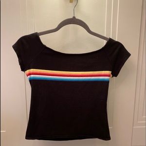 rainbow strip crop top